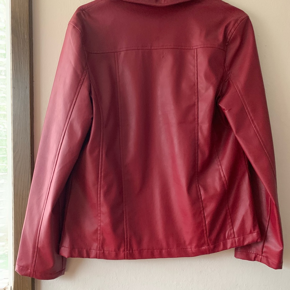Faux leather red/burgundy jacket